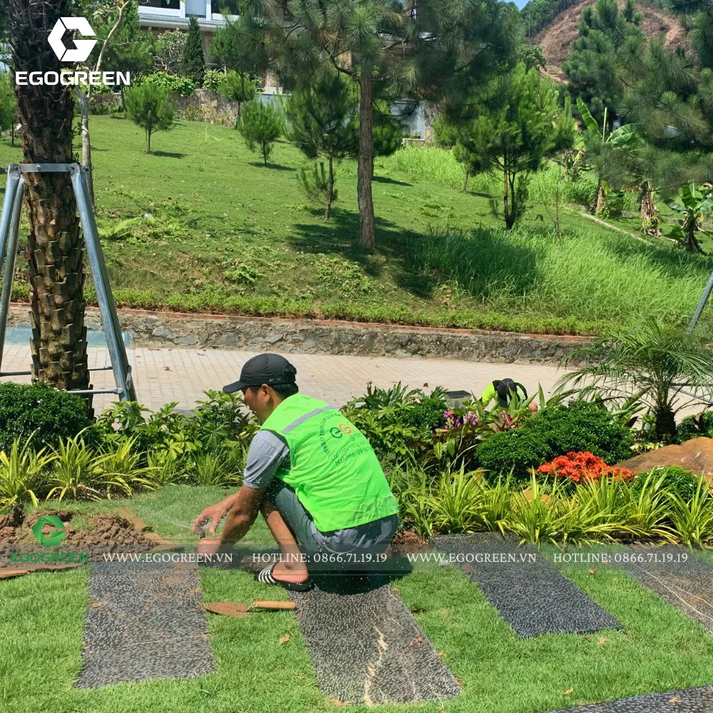 Đội ngũ EGOGREEN sẽ kiểm tra lại hệ thống tưới tiêu tự động kỹ lưỡng trước khi bàn giao cho gia chủ.